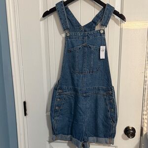 NWT Old Navy Light Blue Denim Short Overalls